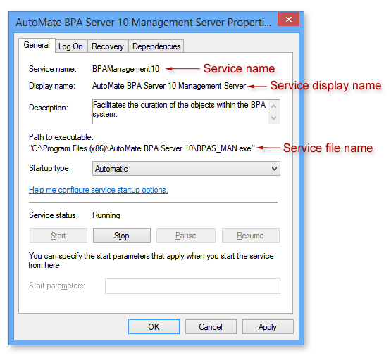 Amtrigger servicedisplayname